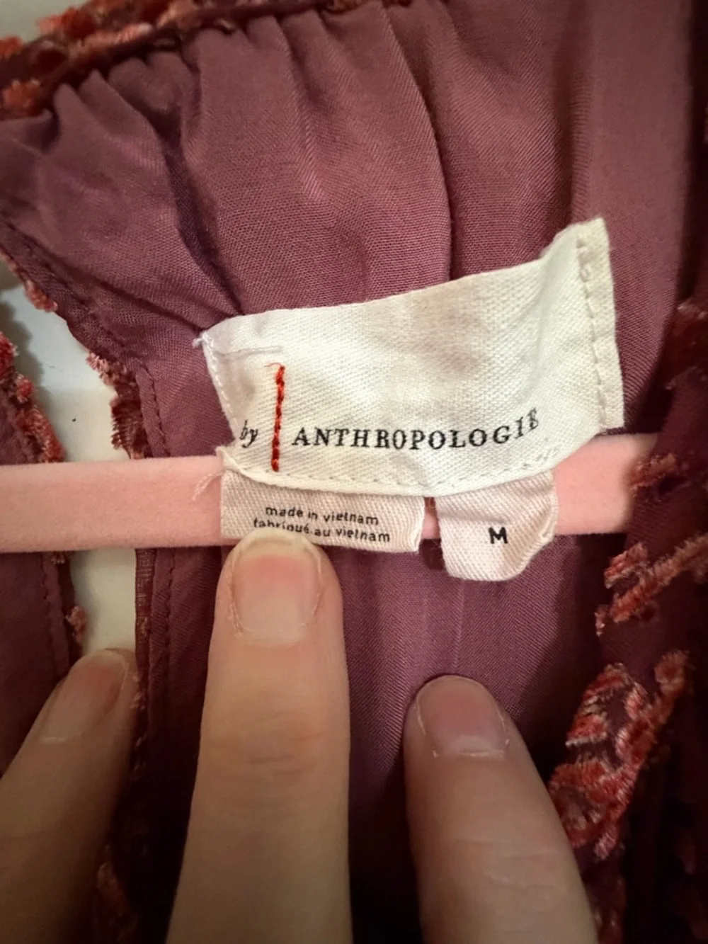 Anthropologie Somerset Jumpsuit Velvet Burnout Edition Sz Med Wide Leg Rust - Picture 12 of 17